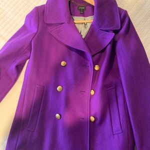 Jcrew purple pea coat